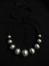 Wax Beads Silver Necklace (oversized beads)